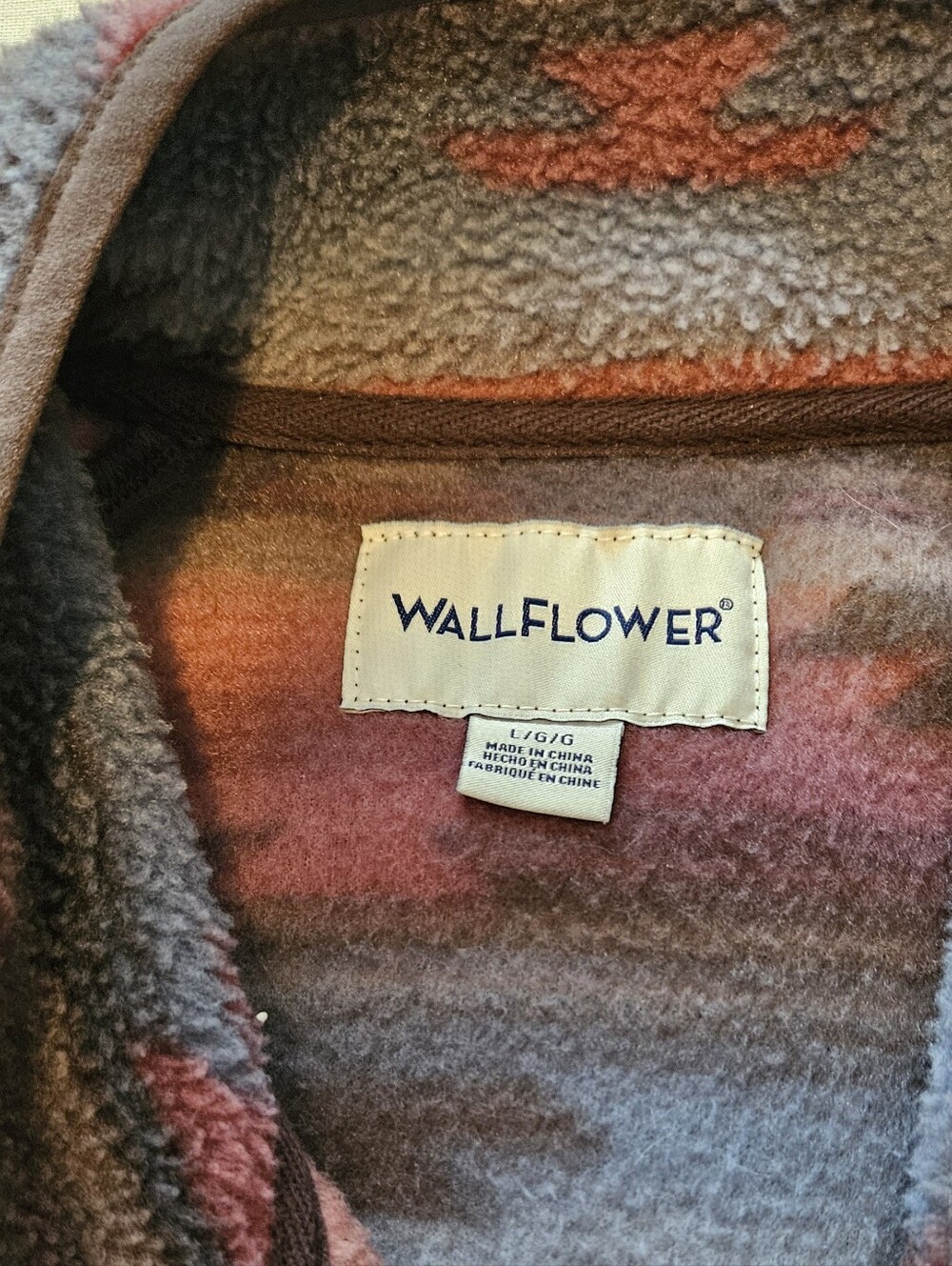 Wallflower Aztec Southwestern Snap-front Polar Fleece Jacket Womens Size Large - Picture 3 of 12